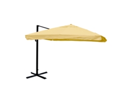 Sombrilla profesional para terraza o jardín, 3x3 m (ø4,24 m), poliéster, aluminio/acero, 23 kg, color crema, sin base, 04_0003966