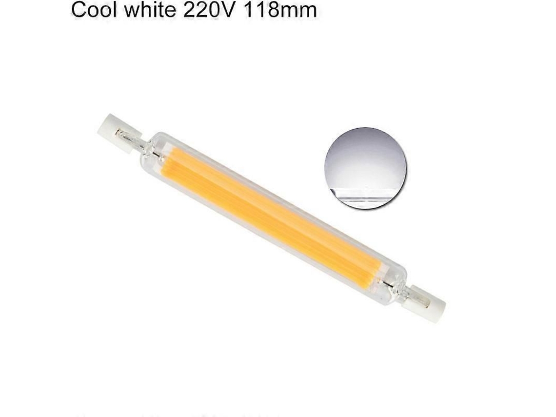 Bombilla Led Cob R7s De 118 Mm, 20 W, 220 V, Luz Blanca Fría, Cristal Ajustable De 360°, 50000 H.