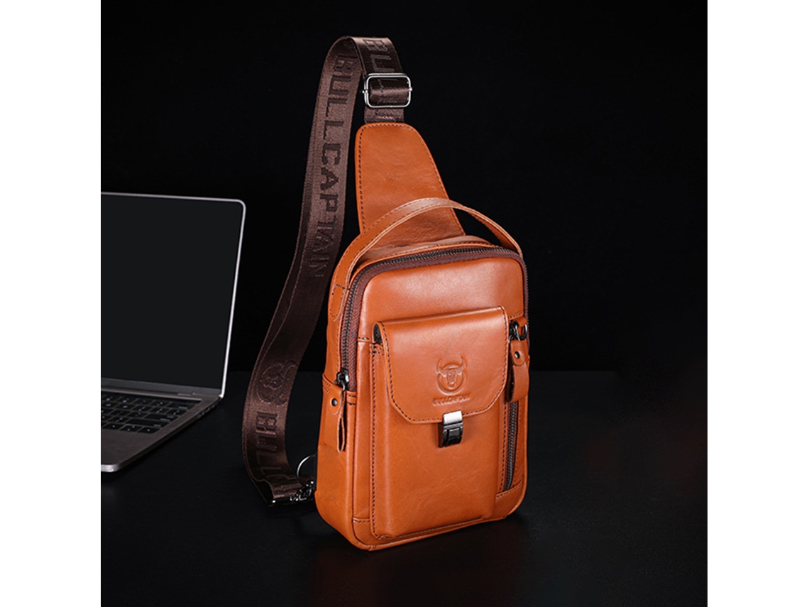 Mochila Unisex De Piel Auténtica, Bandolera Para Hombre Y Mujer, Ideal Para Viajes Y Acampada Al Aire Libre.