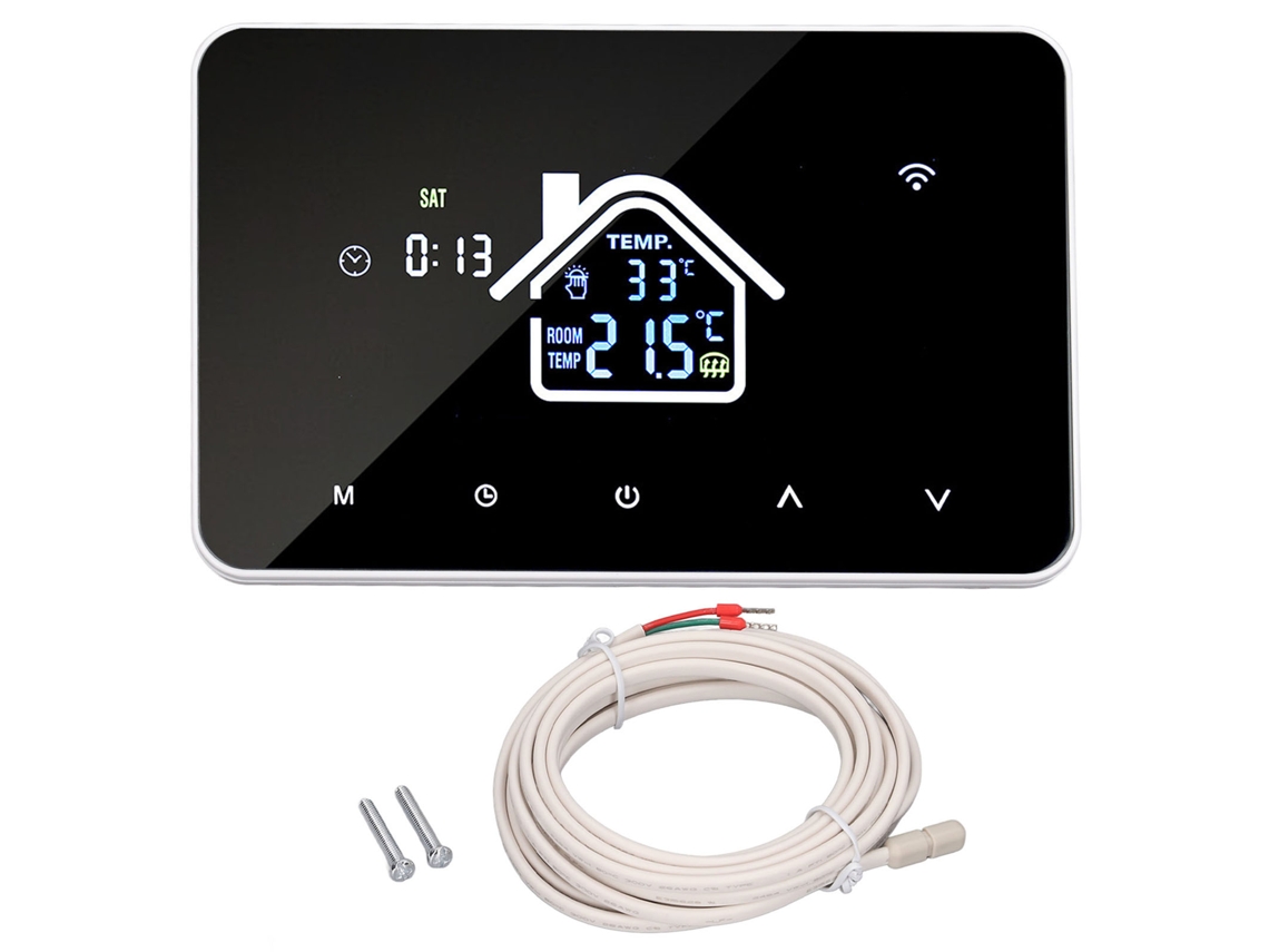 Termostato Para Calefacción Por Suelo Radiante 16a Con Pantalla Táctil De 4,3 Pulgadas, Control Digital De Temperatura, No Requiere Wifi.