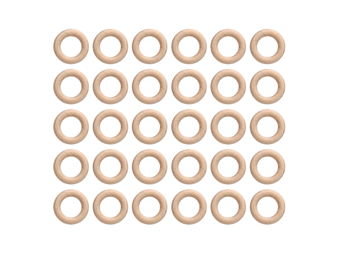 30 Anillos De Madera De Faisán De 6 Cm Para Manualidades De Joyería Diy Lisos