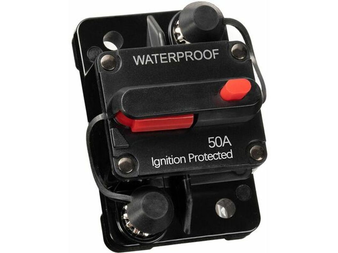 Disyuntor Automotriz Impermeable De 50 A Y 12 V-24 V Cc Con Portafusibles De Reinicio Manual Para Automóviles Y Embarcaciones.