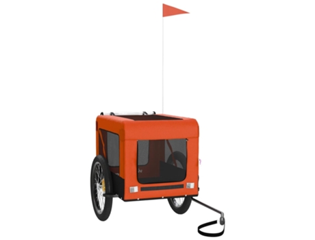 Remolque De Bicicletas Para Mascotas VIDAXL Naranja Hierro (68,5x135x73,5 cm)