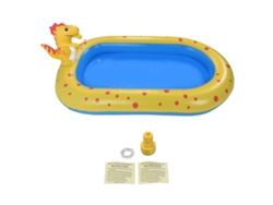 Piscina Hinchable Con Forma De Dinosaurio Y Aspersor Para Jardín Infantil, 170x103x65cm, Pvc