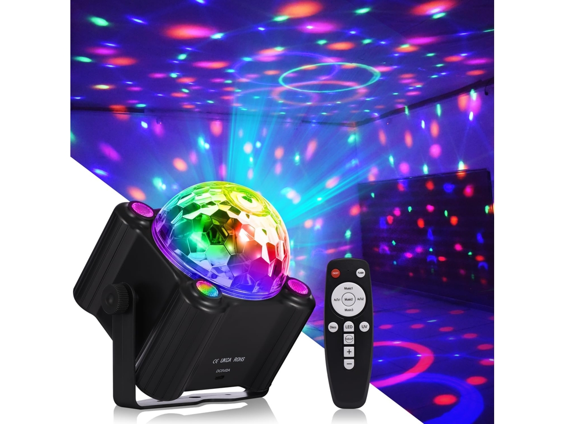 Luz De Bola De Discoteca Para Fiesta, Luz Led Activada Por Sonido De Dj, 6 Colores Para Fiestas De Baile En Casa, Cumpleaños, Karaoke CHRUI