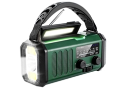 Radio Solar De Emergencia Mdug Con Manivela, Radio Meteorológica Am Fm, Sos, 3 Modos, Luz De Lectura