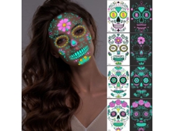 Tatuajes Temporales Luminosos De Halloween, Pegatinas Faciales, Cicatrices Falsas Para Adultos Y Corporales.