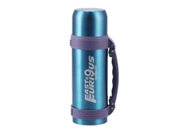 Vaso térmico aislado de acero inoxidable de 1200 ml con doble boquilla y correa de nailon para viajes al aire libre.