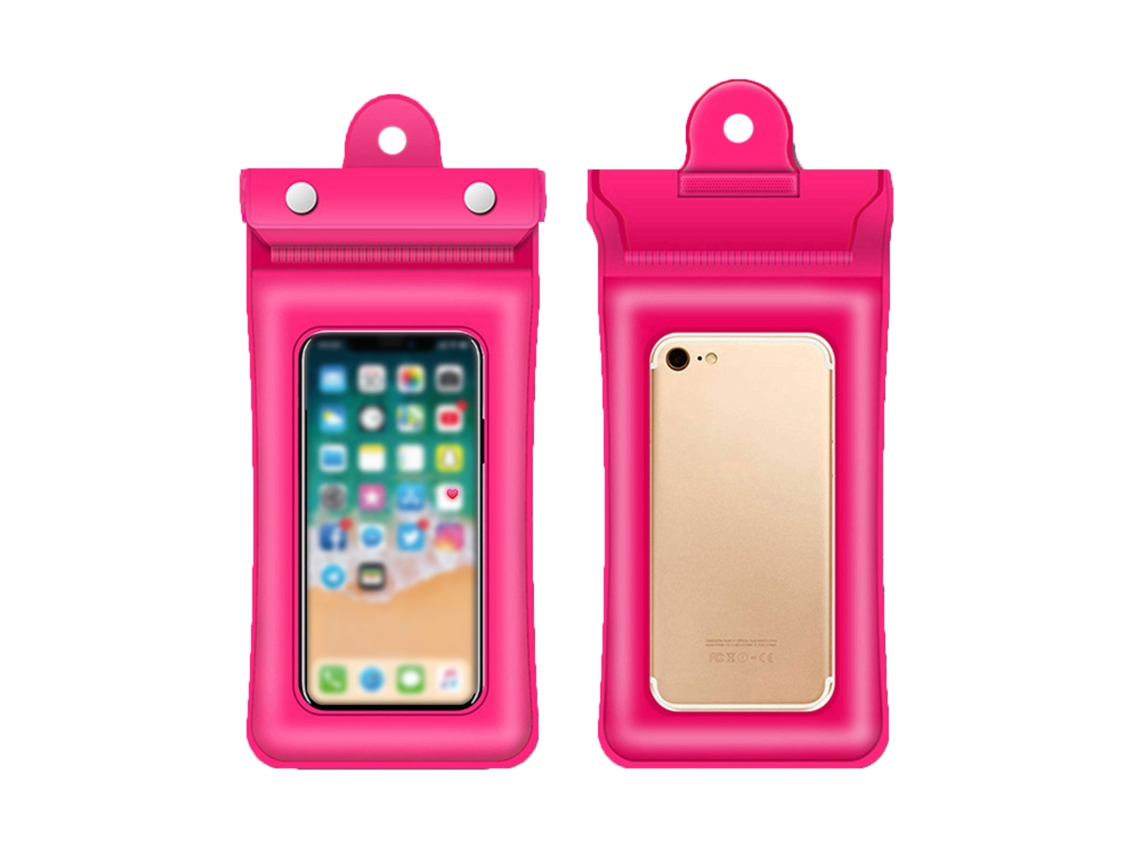 Bolsa Impermeável Para Celular Com Velcro Fechada Em Três Camadas, Vermelha, 22,5*11,6cm, Estanque Com Três Dobras