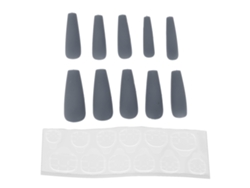 10 Uñas Postizas Extralargas De Acero Con Purpurina Para Manicura Femenina N5355-05