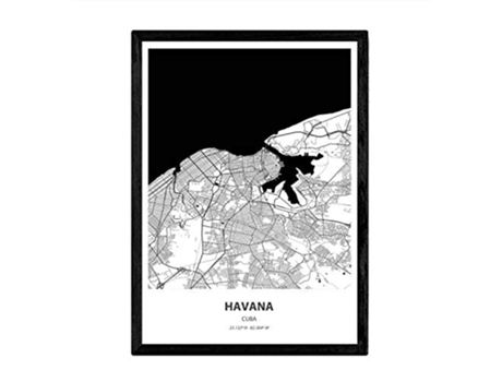 Poster NACNIC Mapa de Havana Cuba (A3)