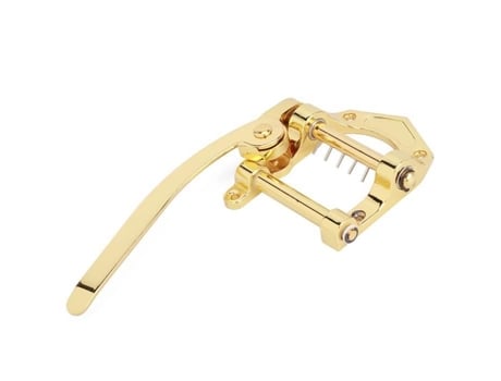 Puente de trémolo de guitarra eléctrica, puente de vibrato para Sg/Tele/Lp, trémolo de guitarra eléctrica con parte superior plana (dorado)