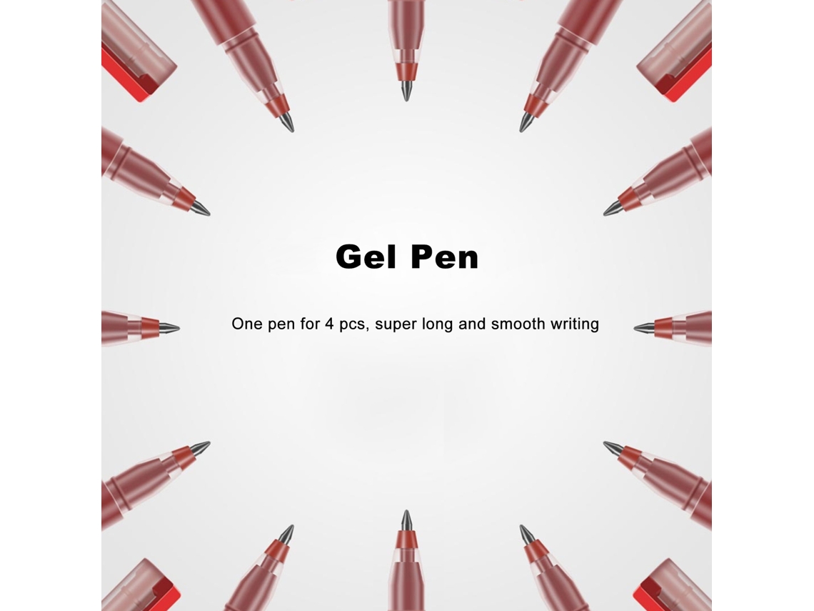 Canetas Gel Xiaomi Ponta Fina 0.5mm Tinta Vermelha Japonesa 10 Unidades Para Escritório Escola Trabalho