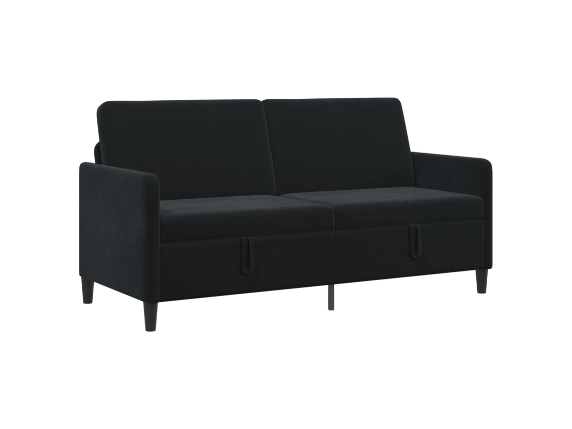 Sofá Con Almacenamiento Negro 172 X 78 X 87 Cm Poliéster