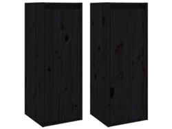 Conjunto de 2 armarios de pared de pino macizo negro MAISON EXCLUSIVE (30x30x80 cm)