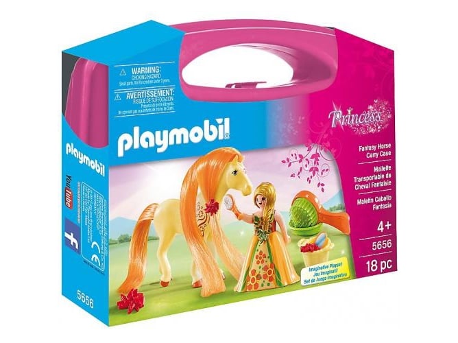 PLAYMOBIL Princess: Maletín para caballos de fantasía (Edad Mínima: 4 - 18 Piezas)