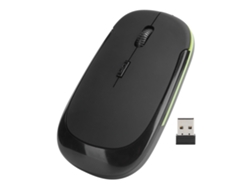 Rato Sem Fio 2.4g Óptico Ajustável 1600dpi Usb Receptor Silencioso Acessório Para Notebook Preto