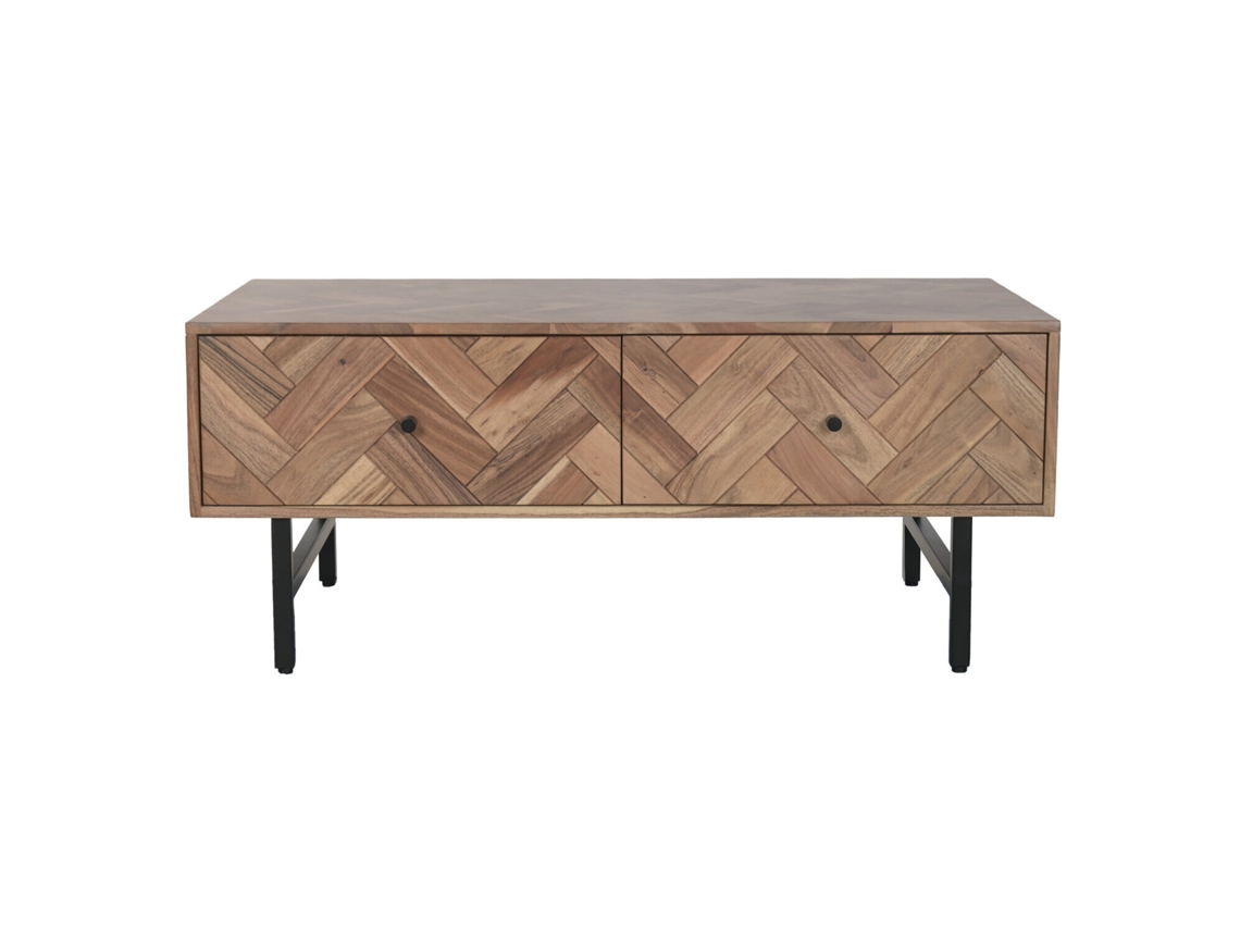 Mesa Centro Acacia Metal Marron 110x60x45cm