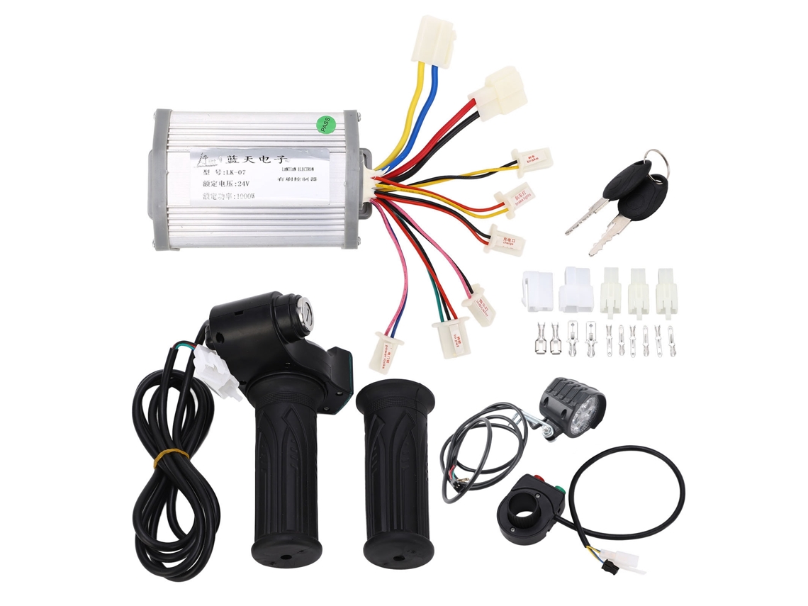 2026-kit Controlador Motor Brush 24v 1000w Acelerador Giratorio Interruptor Luz Delantera Bicicleta Eléctrica