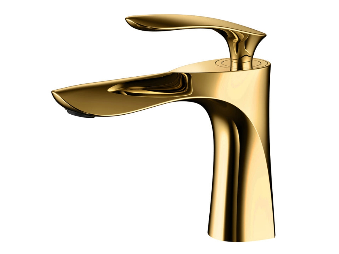 Grifo De Lavabo Con Repisa 149 En Latón Dorado Colección Scamandre