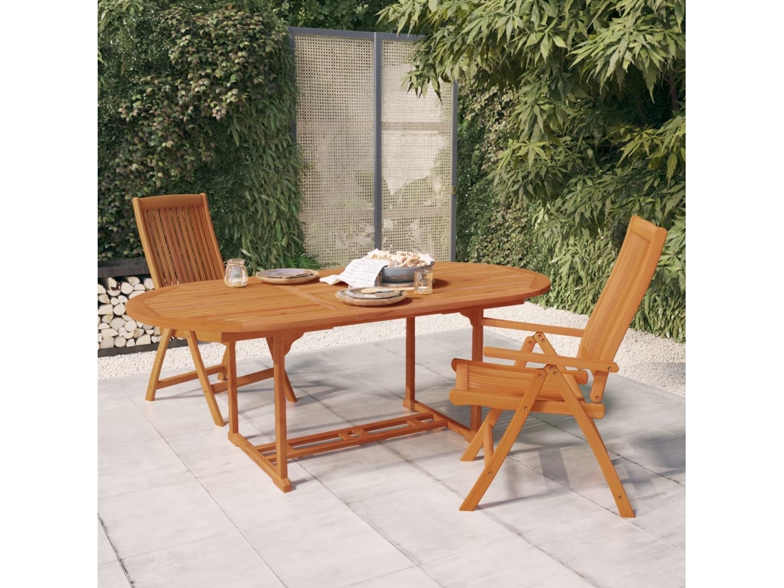 Mesa de Jardín LOVELY HOME Comedor Madera de Eucalipto Maciza (200 x 100 x 75 cm)