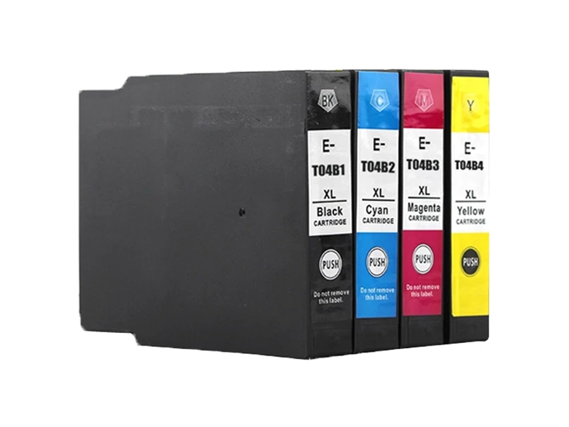 Pack 4 Cartuchos de Tinta Compatibles Epson C13T04B100 C13T04B200 C13T04B300 C13T04B400 para Wf-C8690 Wf-C8190