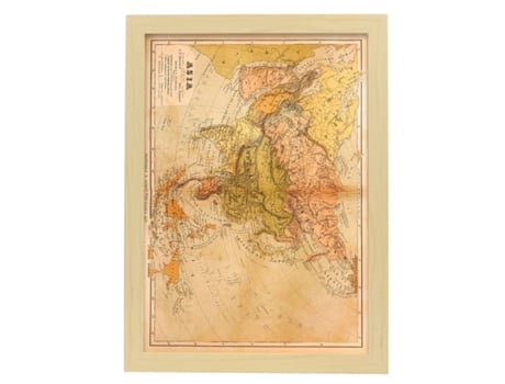 NACNIC Pósters Geográficos En Estilo Vintage Nueva Geografía Universal Ilustraciones De Antiguos Mapamundis En Tonos Sepia Tamaño A4, Con Marco Bla...