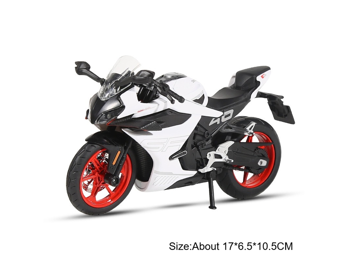 (450sr Blanco) Modelo De Motocicleta Cfmoto 1:12 - Amortiguador De Dirección De Rueda Delantera