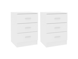 Mesitas de Noche LOVELY HOME Mesinha 2 Pcs 38X35X56 Cm Contraplacado Branco