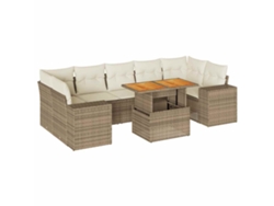 Maison Exclusive - Set De Sofás De Jardín Y Cojines 8 Piezas Ratán Sintético Beige
