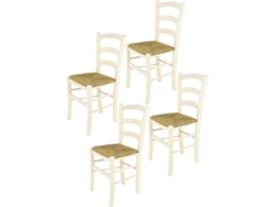 Conjunto de 4 Cadeiras T M C S Venice 320AB (Branco - 88x43x44 cm - Madeira)