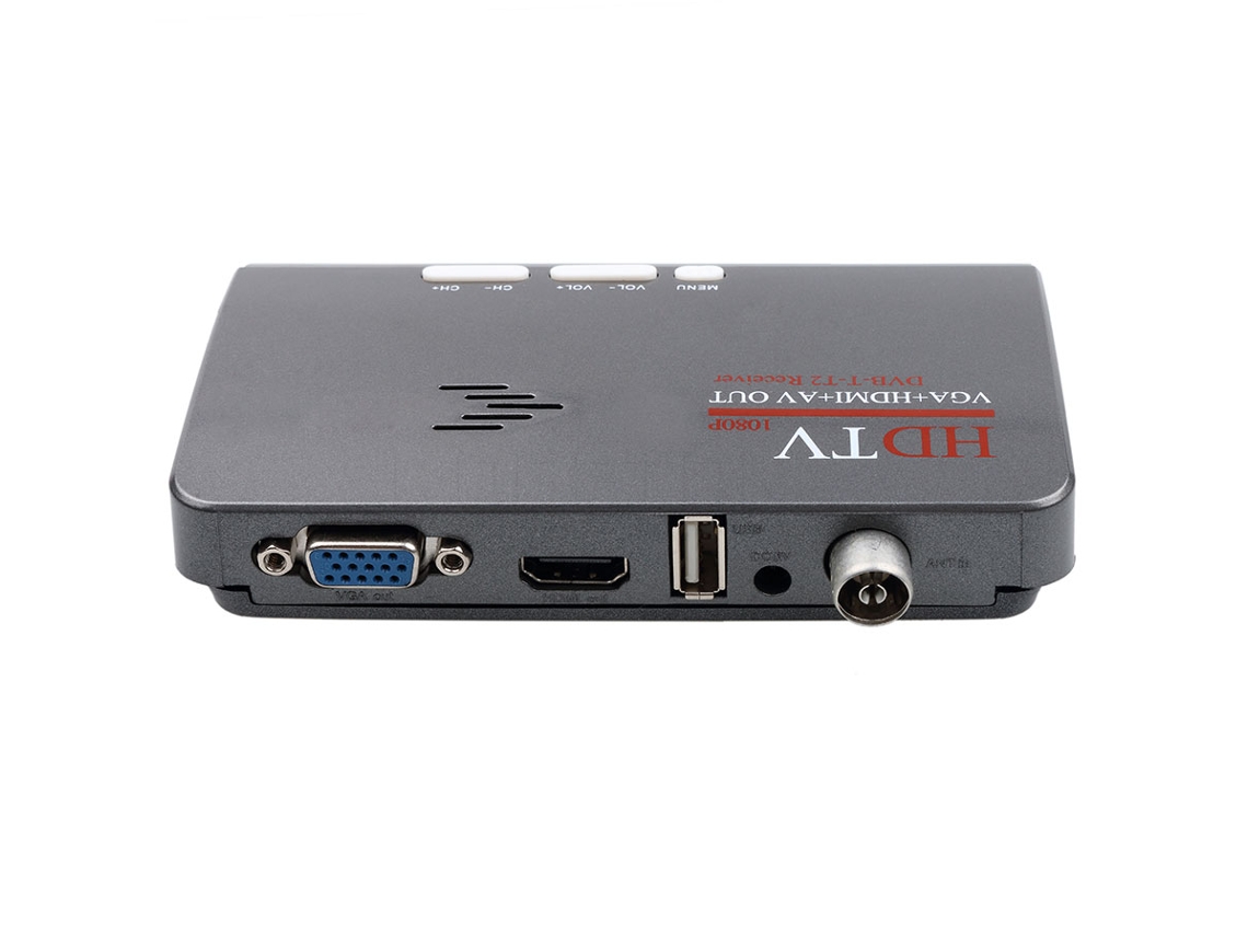 Receptor de Sintonizador de Tv Dvb-T Dvb-T2 T/T2 Tv Box Vga Av Cvbs 1080P Hdmi Digital Hd Receptor de Satélite para Monitores Lcd/Crt
