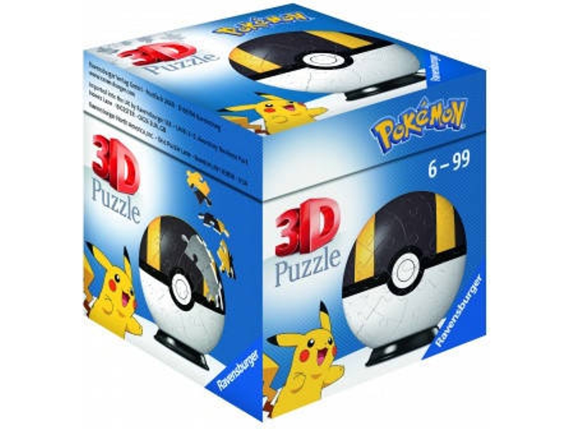 Puzzle 3D RAVENSBURGUER Pokémon Pokéballs Hyperball (Edad Mínima: 6 Años - 55 Piezas)