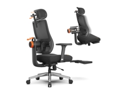 Silla ergonómica Newtral Magich-bpro - Con reposapiés - Soporte lumbar ajustable - Reposabrazos ajustables - Negro