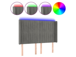 Cabecero de cama de terciopelo gris claro con luces LED MAISON EXCLUSIVE (147x16x118 cm)