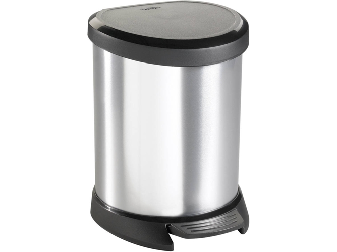 Cubo de Basura CURVER Negro y Plateado