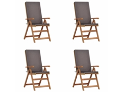 Maison Exclusive - Cadeira De Jardim 4 Pcs Marrom E Cinza 57 X 71,5 X 104 Cm