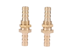 2 Piezas Conector De Tubería De Latón Bulkhead Con Manguera Barbón Adaptador (10mm)