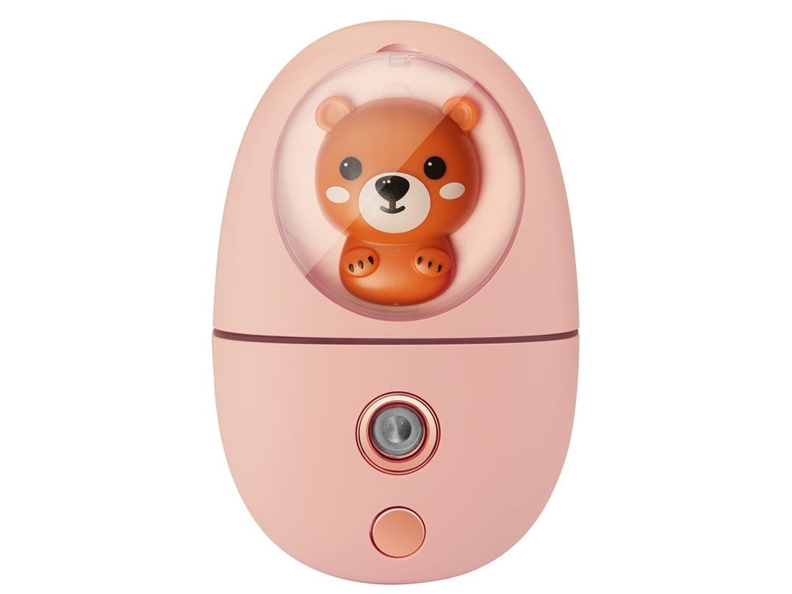 Vaporizador Facial Mister Linjou Mini Caricatura Cara De Niña Linda Rosa Nano Spray Portátil