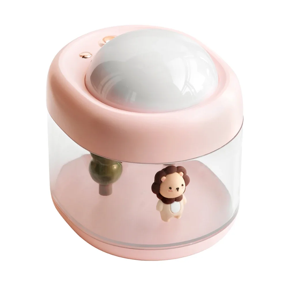 Humidificador Inalámbrico Con Proyector (rosa), 2000 Mah, Recargable Con Aromaterapia