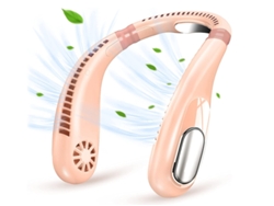 Ventilador de cuello portátil, recargable, 6000 mAh, Yizhood 360° (rosa)
