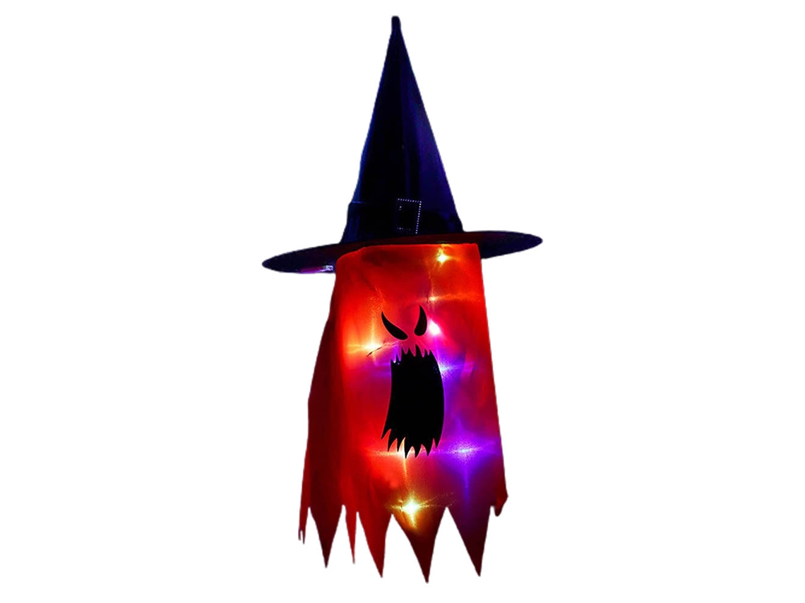 Luces De Cadena Led Con Sombreros De Bruja Y Fantasmas Para Halloween Colgantes Decoración Exterior
