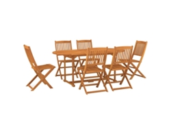 Maison Exclusive - Juego Comedor De Jardín 7 Pzas Madera Maciza Acacia 180x90x75cm