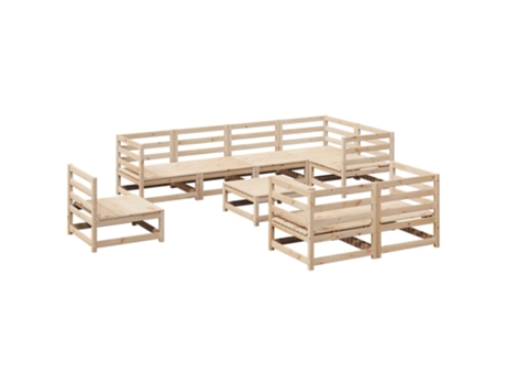 Conjunto 9 de sofás de jardín VIDAXL madera maciza de pino