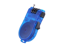 Candado De Combinación Con Cordón Telescópico Transparente Para Mochilas Y Portátiles - Azul