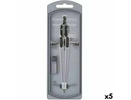 Compás Faber-Castell Plateado articulado 5 Unidades