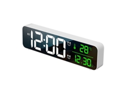 Relógio Despertador Digital Led Com Tela De Espelho, Temperatura, Data, 2 Alarmes, 40 Músicas, Brilho E Volume Ajustáveis