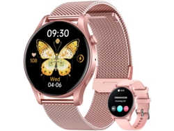Reloj inteligente para mujer con pantalla AMOLED de 1,4", contestador automático, monitor de frecuencia cardíaca, presión arterial y sueño. Bestvite