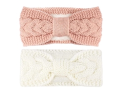 Diadema De Invierno Para Mujer, Conjunto De Tiara Tejida De 2 Piezas Con Relleno, Cómoda Y Elástica Para Mujer.