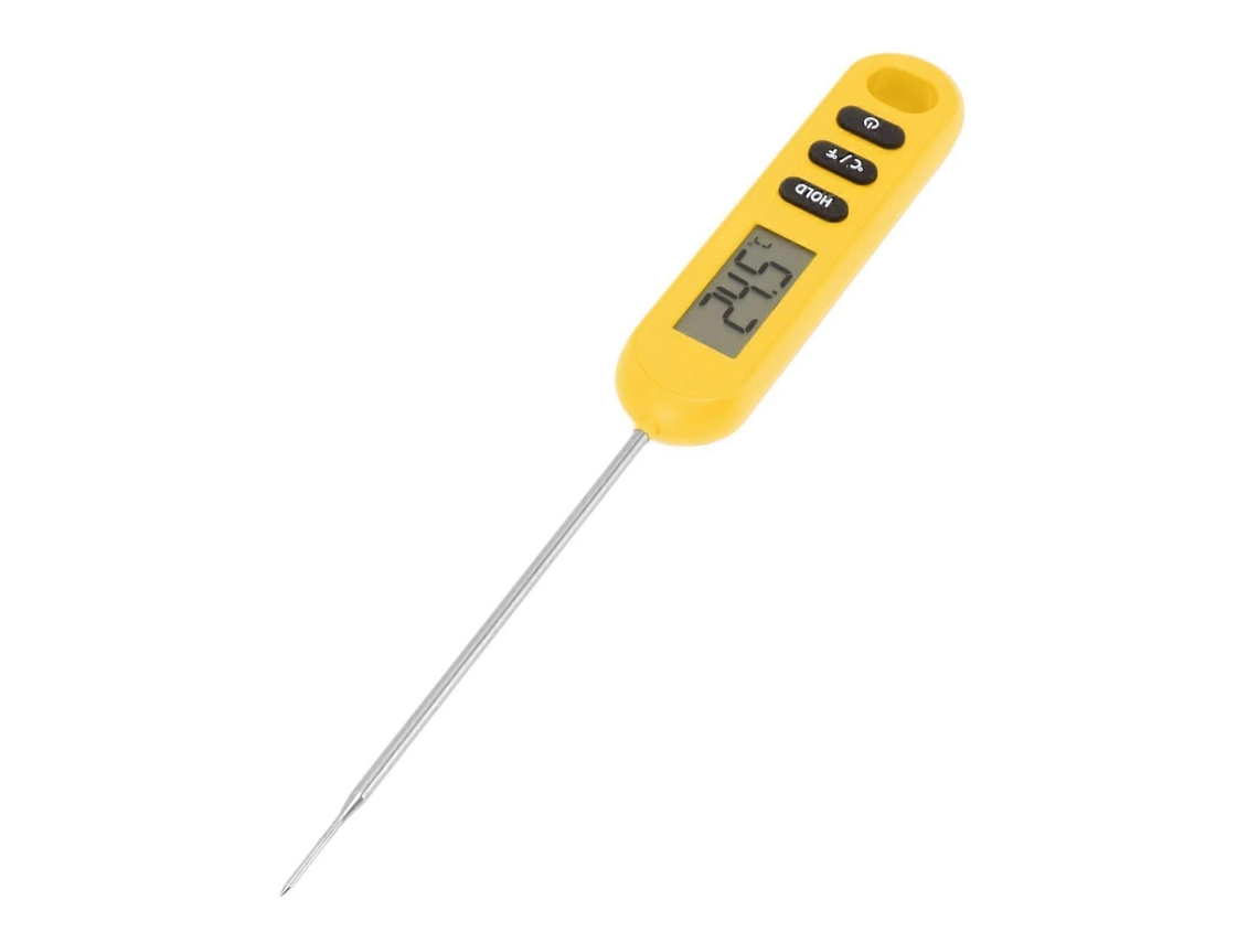 Termómetro digital para alimentos, apto para carne, lectura instantánea, cocina, barbacoa, con sonda larga, color naranja, GOKOCO
